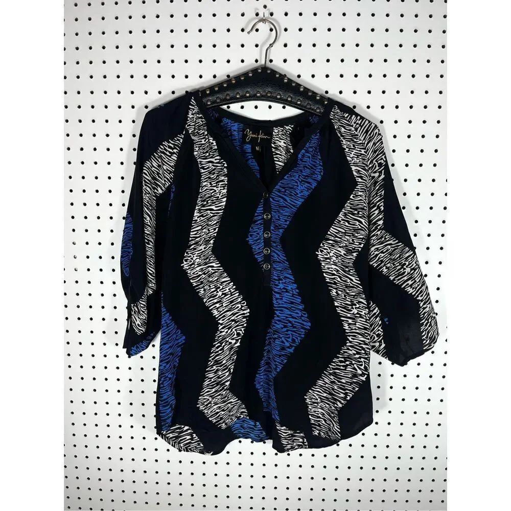 Yumi Kim vertical strip silk blouse size M